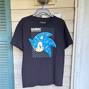 Sonic The Hedgehog Boys' Checkerboard Sonic Head Graphic Print T-Shirt
